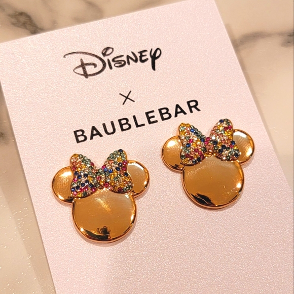 BaubleBar Jewelry - NWT Disney x BaubleBar Minnie Mouse Gold Stud Earrings